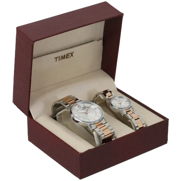 Timex Analog Silver Dial Multicolor Couple's Stainless Steel Watch set-TW00PR213 - Image 10